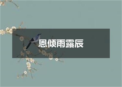 恩倾雨露辰