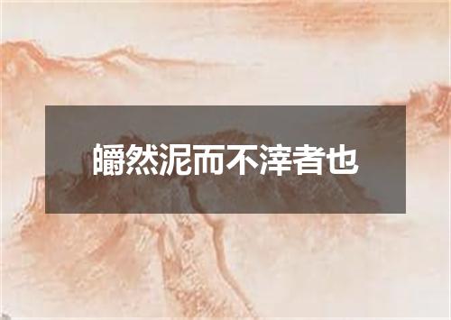 皭然泥而不滓者也