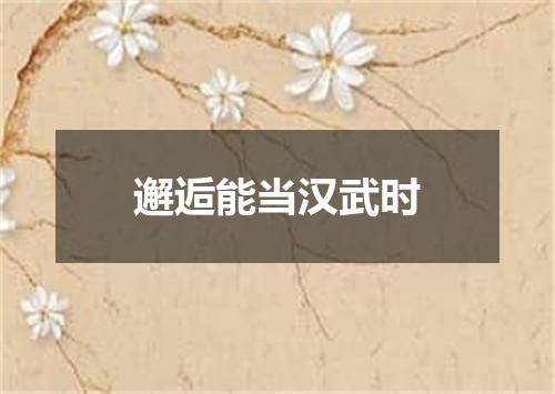 邂逅能当汉武时