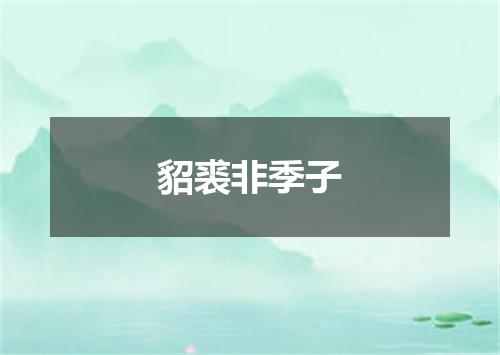 貂裘非季子
