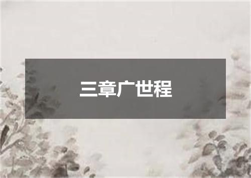 三章广世程