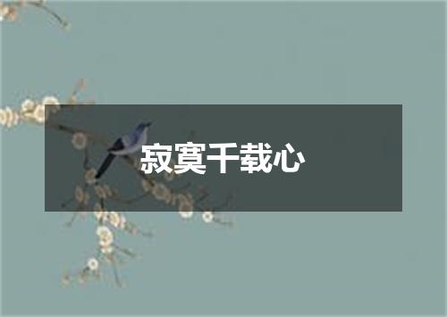 寂寞千载心