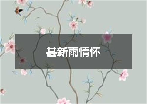 甚新雨情怀