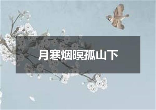 月寒烟暝孤山下