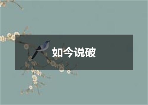 如今说破