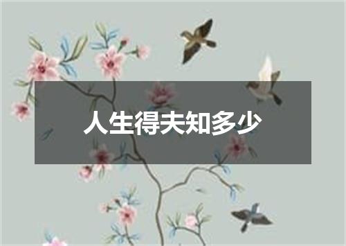 人生得夫知多少