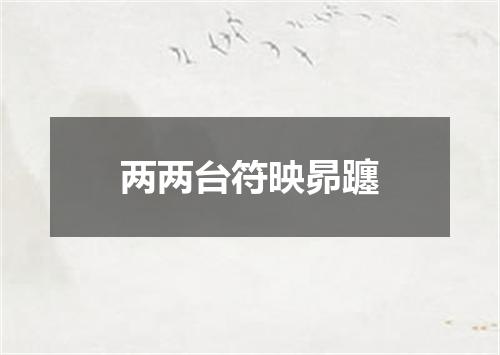 两两台符映昴躔