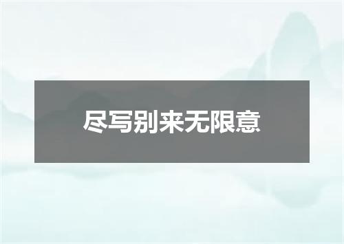 尽写别来无限意