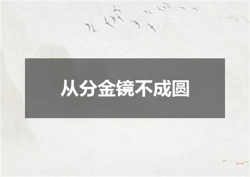 从分金镜不成圆