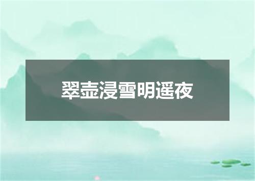 翠壶浸雪明遥夜