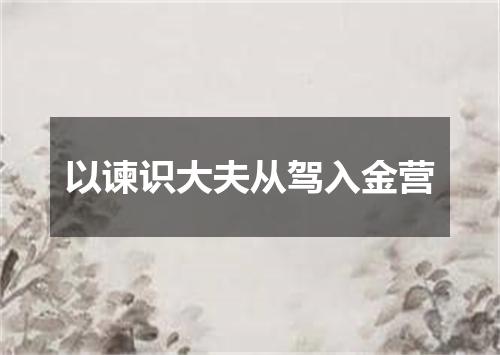以谏识大夫从驾入金营