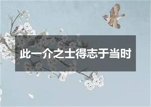 此一介之士得志于当时