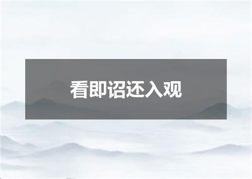 看即诏还入观