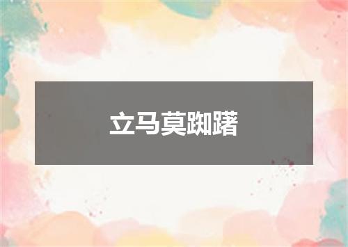 立马莫踟躇