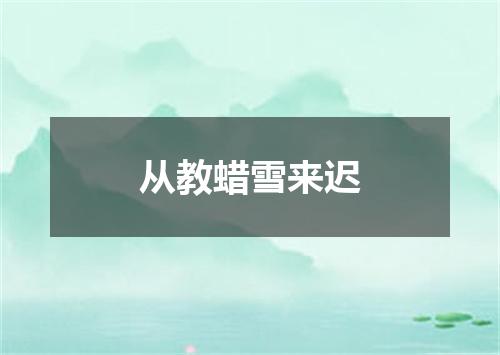 从教蜡雪来迟