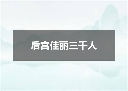 后宫佳丽三千人
