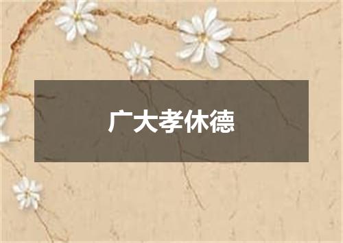 广大孝休德