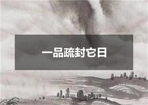 一品疏封它日