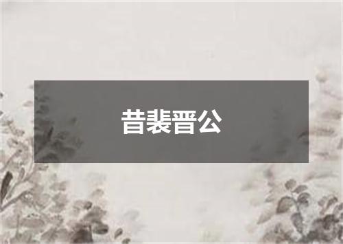 昔裴晋公