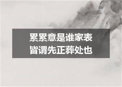 累累意是谁家表皆谓先正葬处也