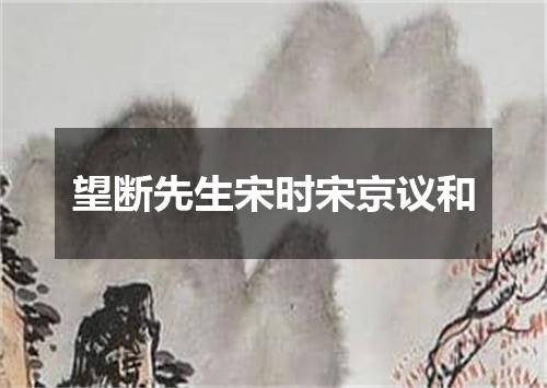 望断先生宋时宋京议和