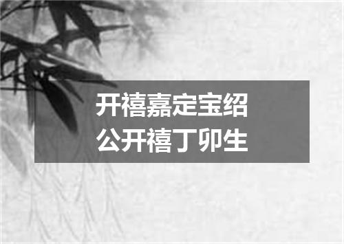 开禧嘉定宝绍公开禧丁卯生