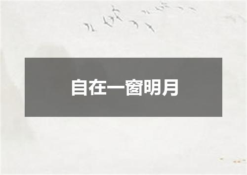 自在一窗明月