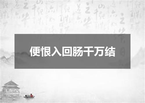 便恨入回肠千万结