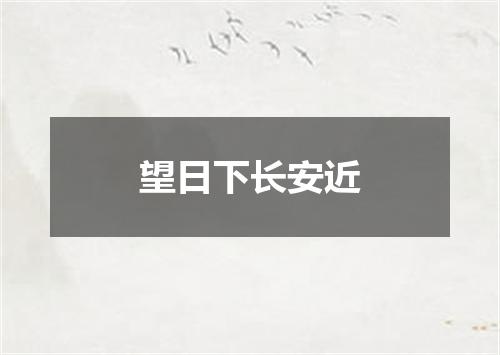 望日下长安近