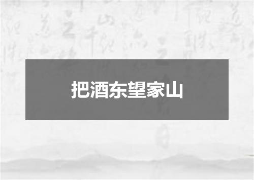 把酒东望家山