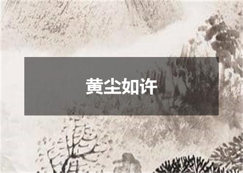 黄尘如许