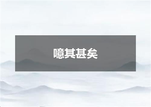 噫其甚矣
