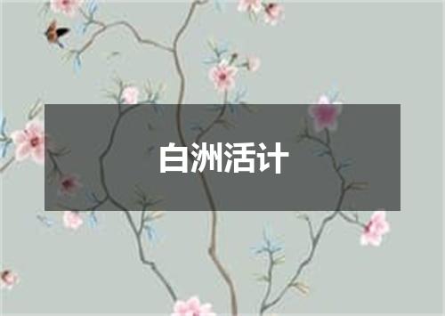 白洲活计