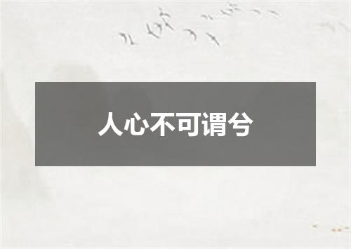 人心不可谓兮