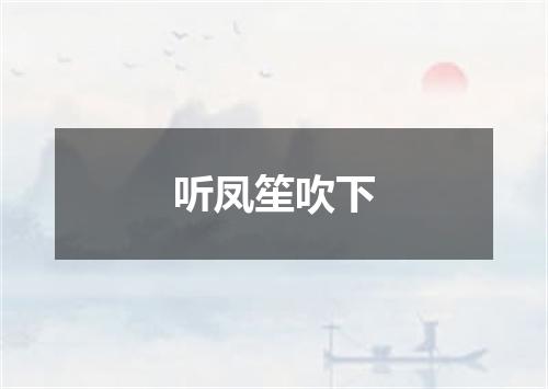 听凤笙吹下