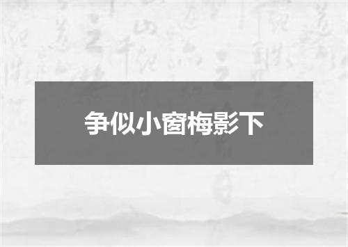 争似小窗梅影下