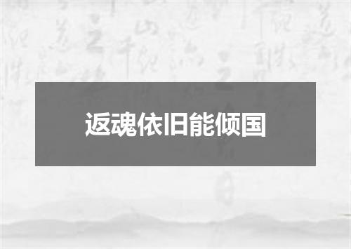 返魂依旧能倾国