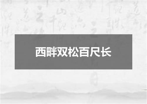 西畔双松百尺长