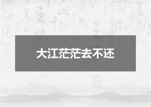 大江茫茫去不还