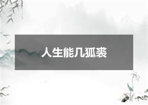 人生能几狐裘