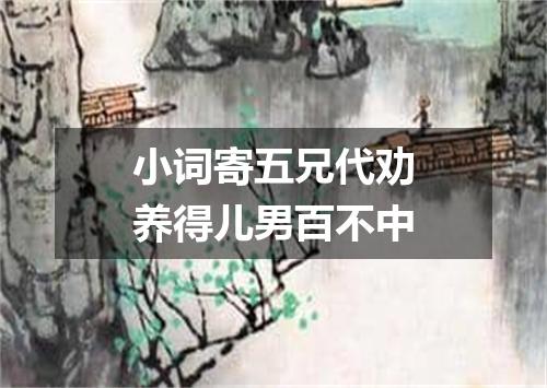 小词寄五兄代劝养得儿男百不中