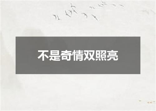 不是奇情双照亮
