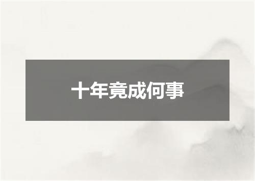 十年竟成何事