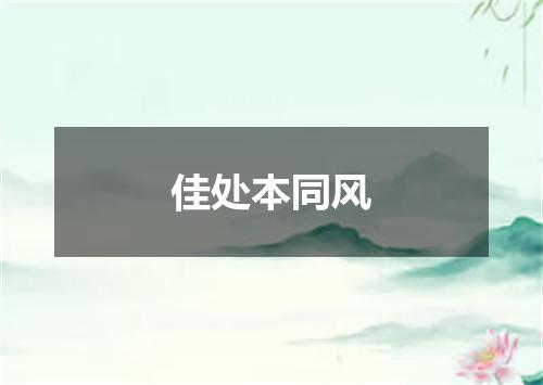 佳处本同风