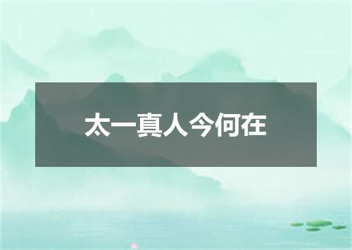 太一真人今何在