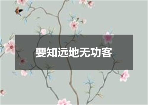 要知远地无功客