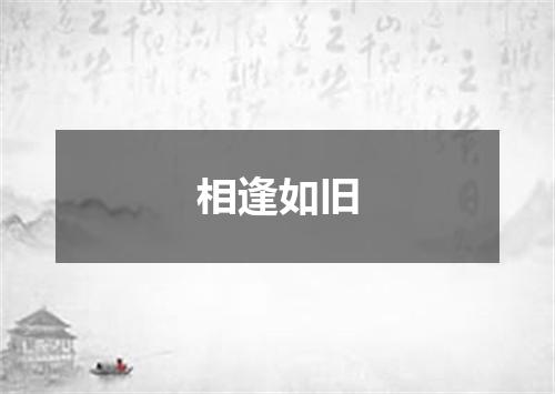 相逢如旧