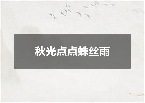 秋光点点蛛丝雨