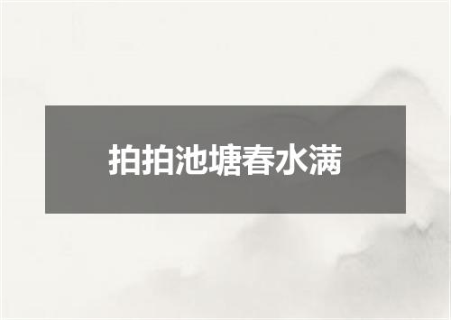 拍拍池塘春水满