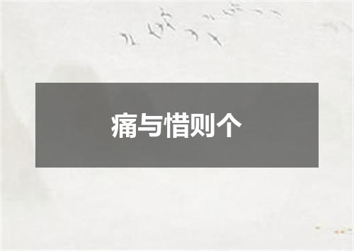 痛与惜则个
